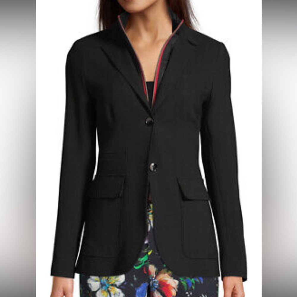 Robert Graham Kelly Two-Button Black Blazer Size 6